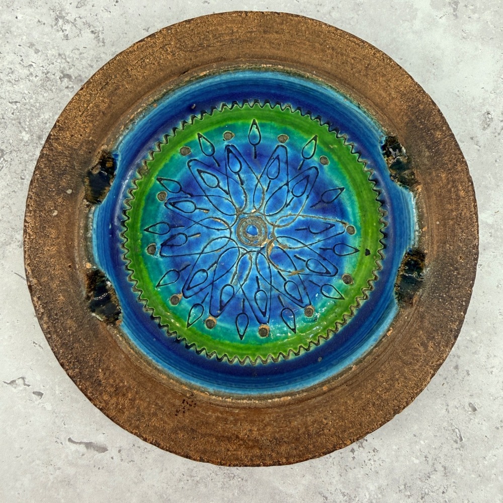 Bitossi Rimini Blue‎ Ashtray Aldo Londi Italy 1023/B MCM Ceramic 8"